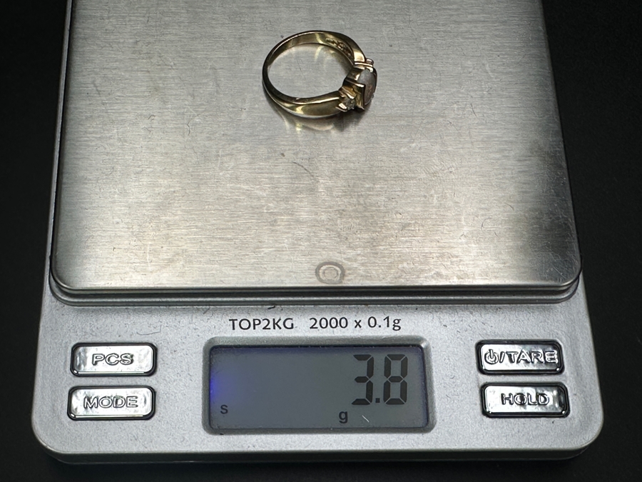 14K Gold Ring with 8x6mm Opal and (2) 2mm Natural Diamonds 3.8g Size 7.25 Retails $2,000 [Photo 9]