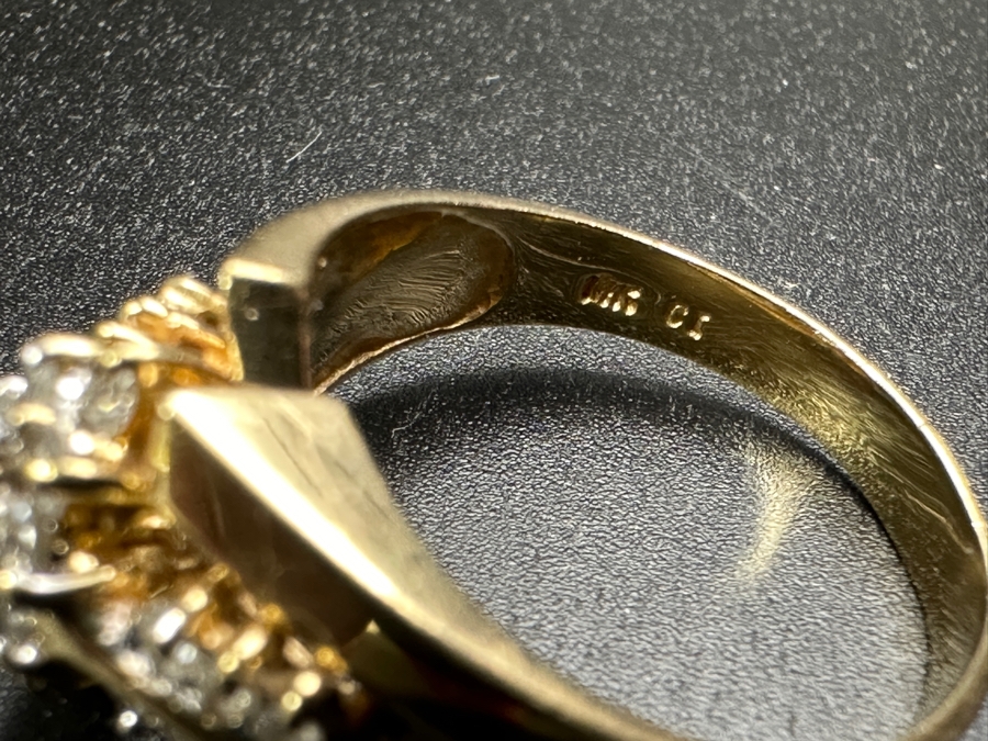14K Gold Ring with (12) 2mm Natural Diamonds and (12) 1mm Natural Diamonds 5.4g Size 9 Retails $2,400 [Photo 9]