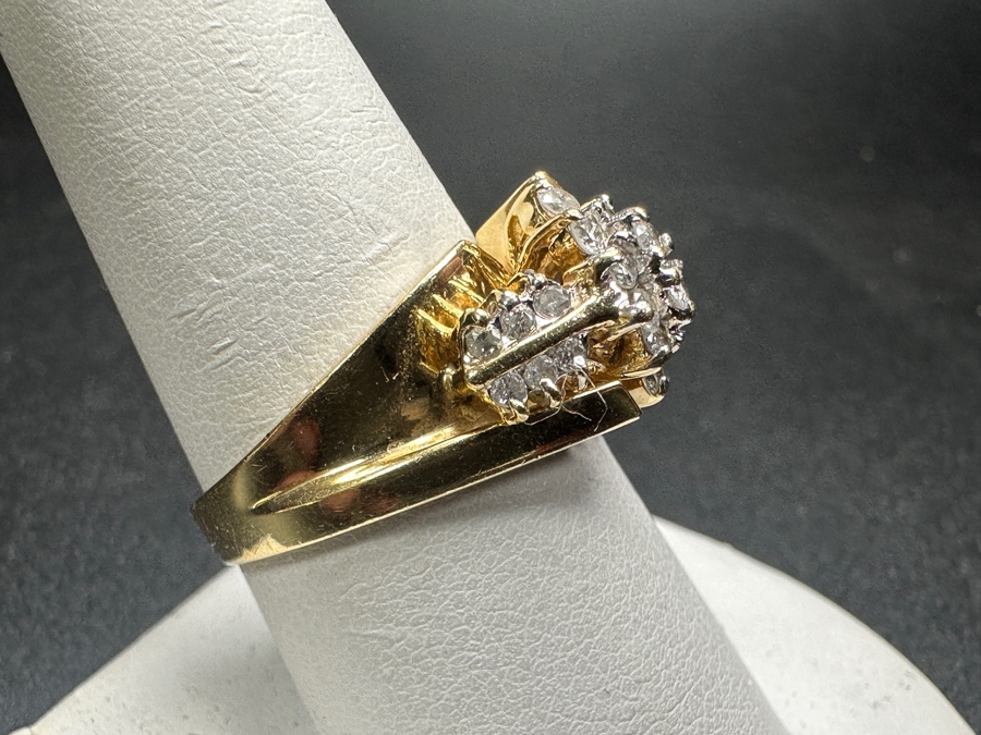 14K Gold Ring with (12) 2mm Natural Diamonds and (12) 1mm Natural Diamonds 5.4g Size 9 Retails $2,400 [Photo 6]