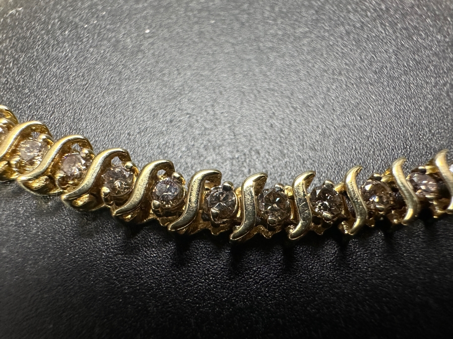 10K Gold Diamond Bracelet Set With (49) 2.0mm Round Brilliant Natural Diamonds Estimated 1.50 cttw 8.0g Retails $4,000 [Photo 3]