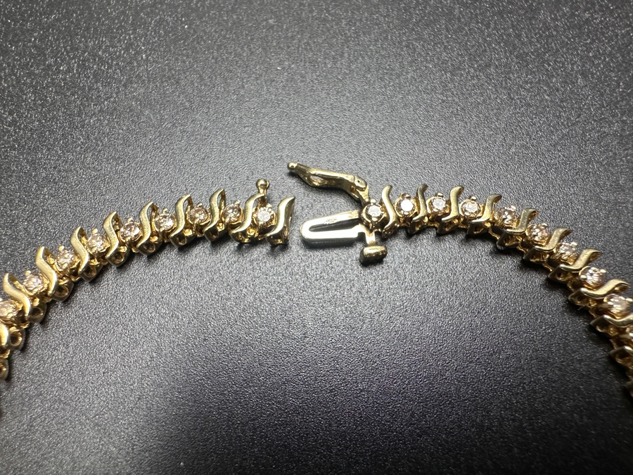 10K Gold Diamond Bracelet Set With (49) 2.0mm Round Brilliant Natural Diamonds Estimated 1.50 cttw 8.0g Retails $4,000 [Photo 4]