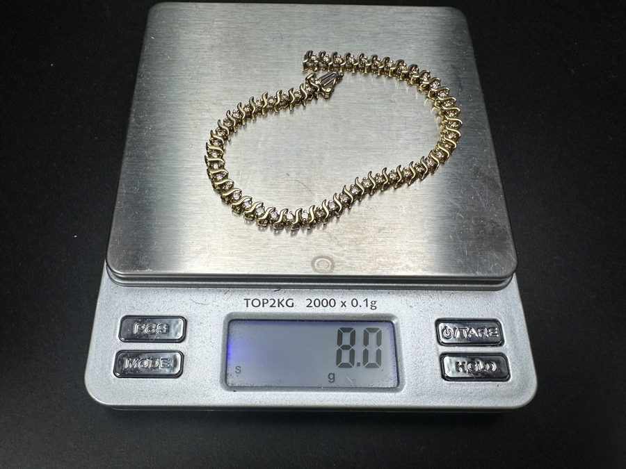 10K Gold Diamond Bracelet Set With (49) 2.0mm Round Brilliant Natural Diamonds Estimated 1.50 cttw 8.0g Retails $4,000 [Photo 8]