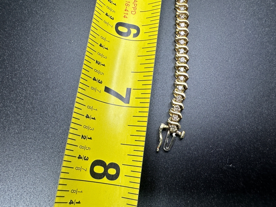 10K Gold Diamond Bracelet Set With (49) 2.0mm Round Brilliant Natural Diamonds Estimated 1.50 cttw 8.0g Retails $4,000 [Photo 7]