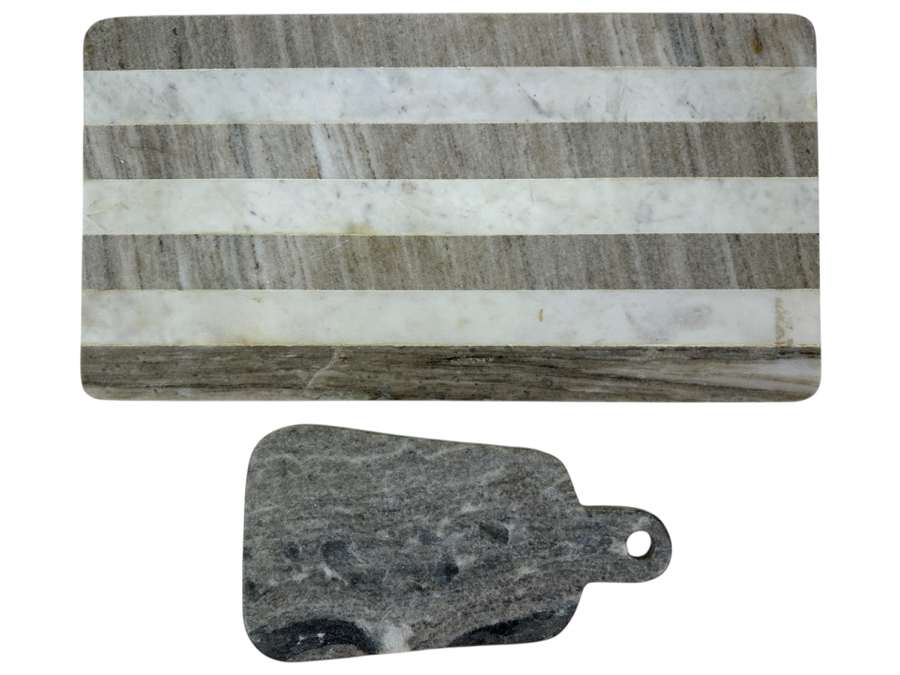 Pair of Marble Cheese/Cutting Boards 21'L and 12'L
