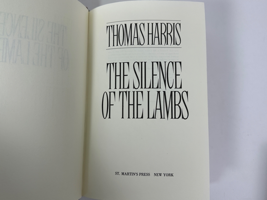 (3) First Edition Hardcover Books By Thomas Harris: The Silence Of The Lambs, Hannibal & Red Dragon Estimate $1,100-$1,900 [Photo 7]