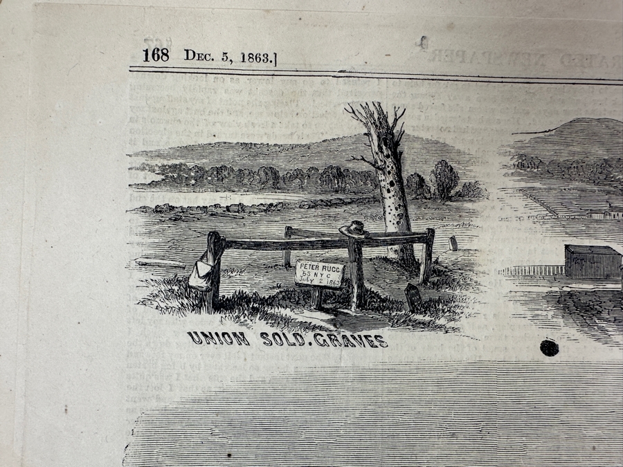 Antique 1863 December 5 Frank Leslie's Illustrated Newspaper First Illustrated Publication Of Abraham Lincoln's Gettysburg Address Civil War Estimate $1,000 [Photo 6]