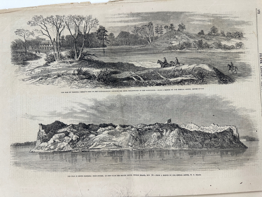 Antique 1863 December 5 Frank Leslie's Illustrated Newspaper First Illustrated Publication Of Abraham Lincoln's Gettysburg Address Civil War Estimate $1,000 [Photo 16]