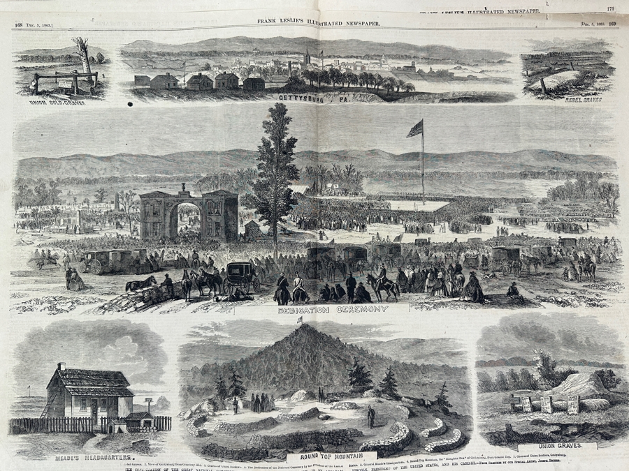 Antique 1863 December 5 Frank Leslie's Illustrated Newspaper First Illustrated Publication Of Abraham Lincoln's Gettysburg Address Civil War Estimate $1,000 [Photo 10]