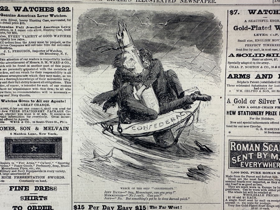 Antique 1863 December 5 Frank Leslie's Illustrated Newspaper First Illustrated Publication Of Abraham Lincoln's Gettysburg Address Civil War Estimate $1,000 [Photo 23]
