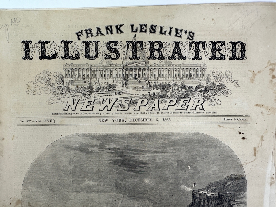 Antique 1863 December 5 Frank Leslie's Illustrated Newspaper First Illustrated Publication Of Abraham Lincoln's Gettysburg Address Civil War Estimate $1,000 [Photo 2]