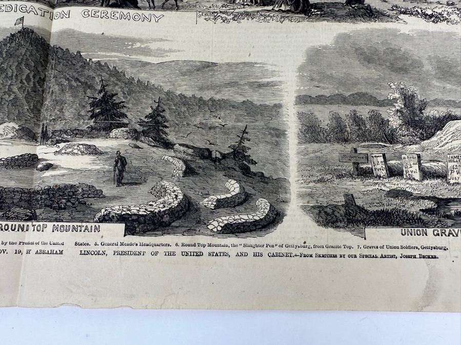 Antique 1863 December 5 Frank Leslie's Illustrated Newspaper First Illustrated Publication Of Abraham Lincoln's Gettysburg Address Civil War Estimate $1,000 [Photo 15]