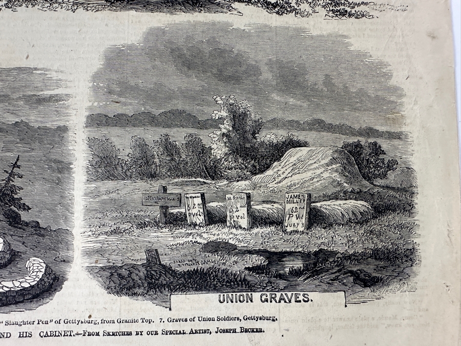 Antique 1863 December 5 Frank Leslie's Illustrated Newspaper First Illustrated Publication Of Abraham Lincoln's Gettysburg Address Civil War Estimate $1,000 [Photo 13]