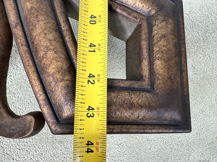 Large Tommy Bahama Wall Mirror with Wood Frame and Metal Scroll Work 54' x 44' [Photo 5]