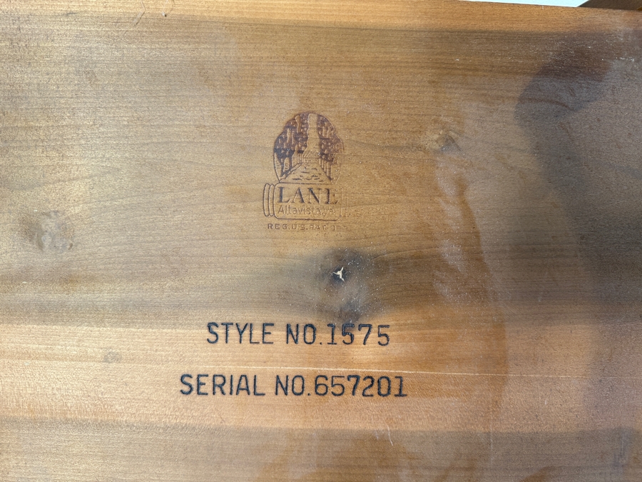 1956 Mid Century Modern Lane Furniture Thunderbird Line End Table with Brass Fittings 29'W x 19'D x 23'H [Photo 8]