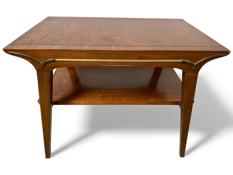 1956 Mid Century Modern Lane Furniture Thunderbird Line End Table with Brass Fittings 29'W x 19'D x 23'H