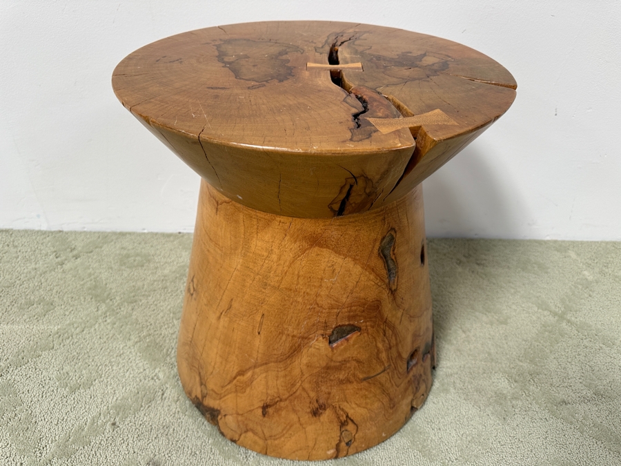Solid Wooden Sculptural Natural Side Table 18'W x 20'H [Photo 6]