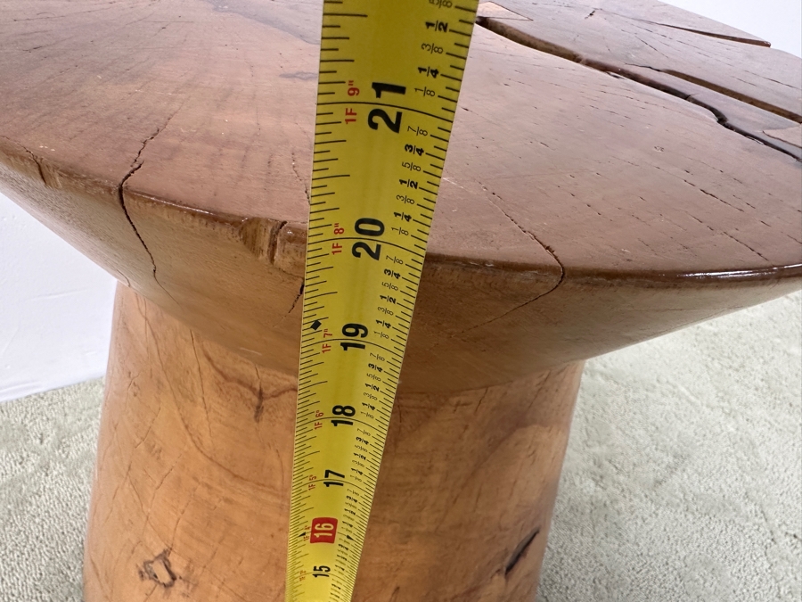 Solid Wooden Sculptural Natural Side Table 18'W x 20'H [Photo 8]