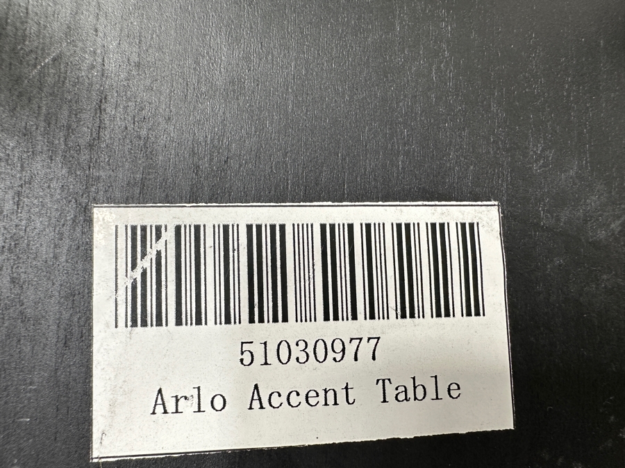 Pair of Arlo Accent Tables with C Shaped Base Stone Top and Hammered Metal Frame Retail $479 Each 24'W x 12'D x23'H [Photo 10]