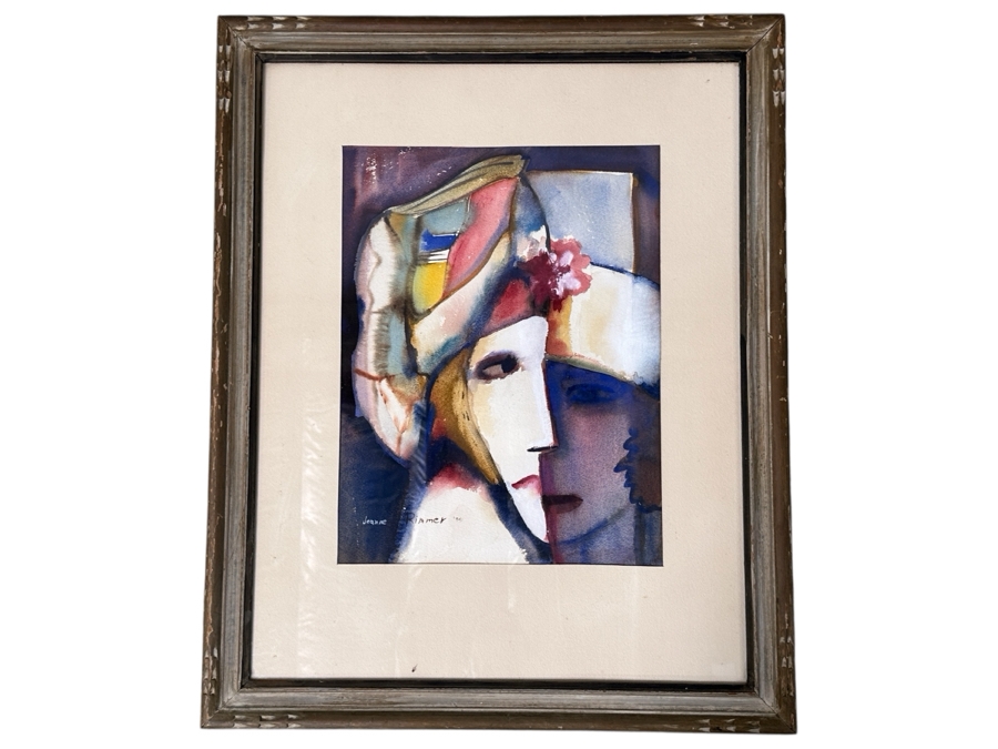 1974  Jeanne Rimmer Abstract Watercolor Painting 14.5'W x 19'H Framed: 24'W x 32'H [Photo 2]