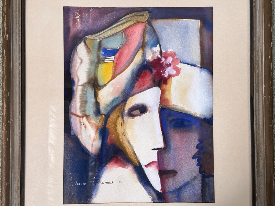 1974  Jeanne Rimmer Abstract Watercolor Painting 14.5'W x 19'H Framed: 24'W x 32'H [Photo 3]