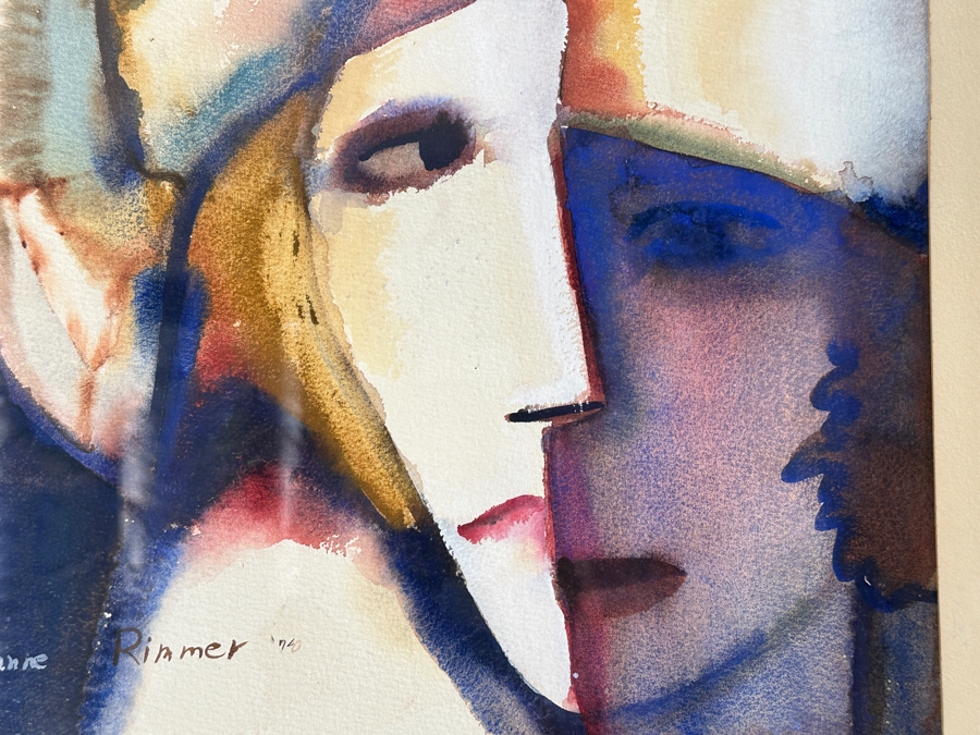 1974  Jeanne Rimmer Abstract Watercolor Painting 14.5'W x 19'H Framed: 24'W x 32'H [Photo 4]