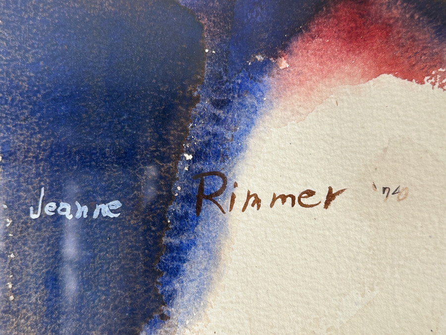 1974  Jeanne Rimmer Abstract Watercolor Painting 14.5'W x 19'H Framed: 24'W x 32'H [Photo 5]