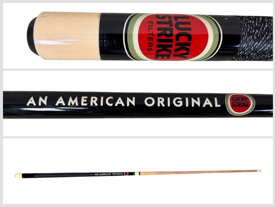 Lucky Strike Cigarette Advertising Pool Cue 58.5'L