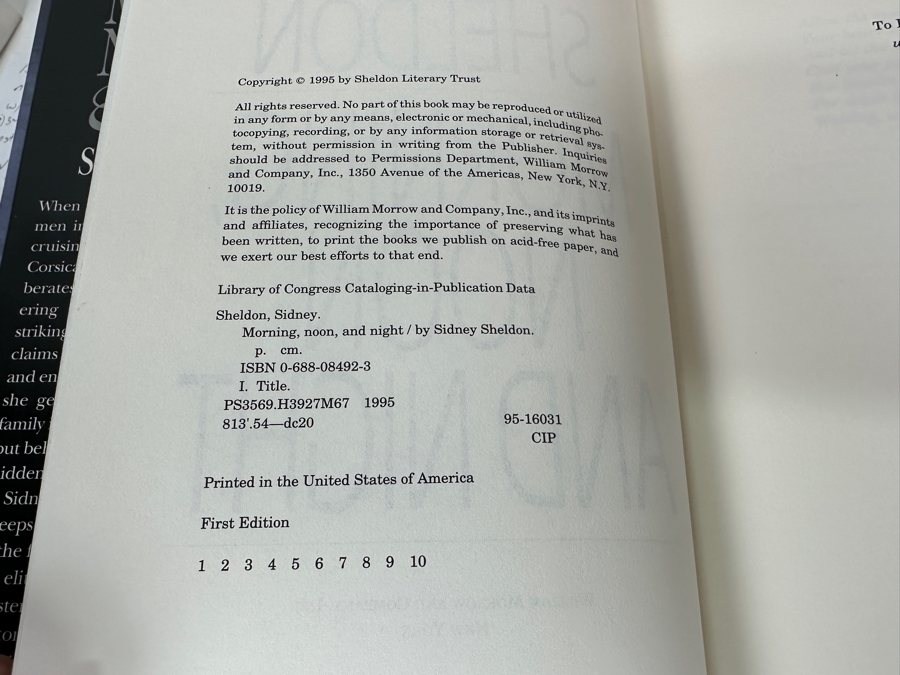 (9) First Edition Hardcover Sidney Sheldon Books With Original Dust Jackets [Photo 10]