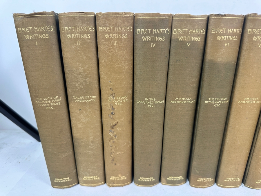 Antique Hardcover Books Set The Writings Of Bret Harte 19 Volumes 1899 Published By Houghton, Mifflin & Co [Photo 4]