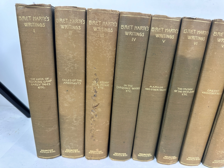 Antique Hardcover Books Set The Writings Of Bret Harte 19 Volumes 1899 Published By Houghton, Mifflin & Co [Photo 3]
