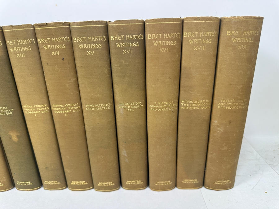 Antique Hardcover Books Set The Writings Of Bret Harte 19 Volumes 1899 Published By Houghton, Mifflin & Co [Photo 7]