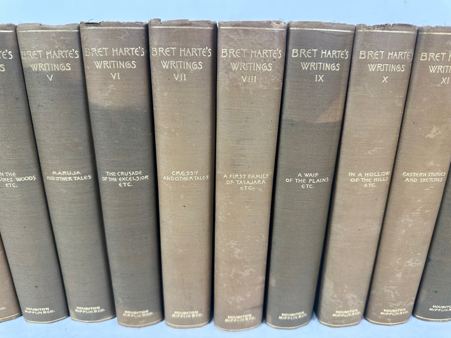 Antique Hardcover Books Set The Writings Of Bret Harte 19 Volumes 1899 Published By Houghton, Mifflin & Co [Photo 5]