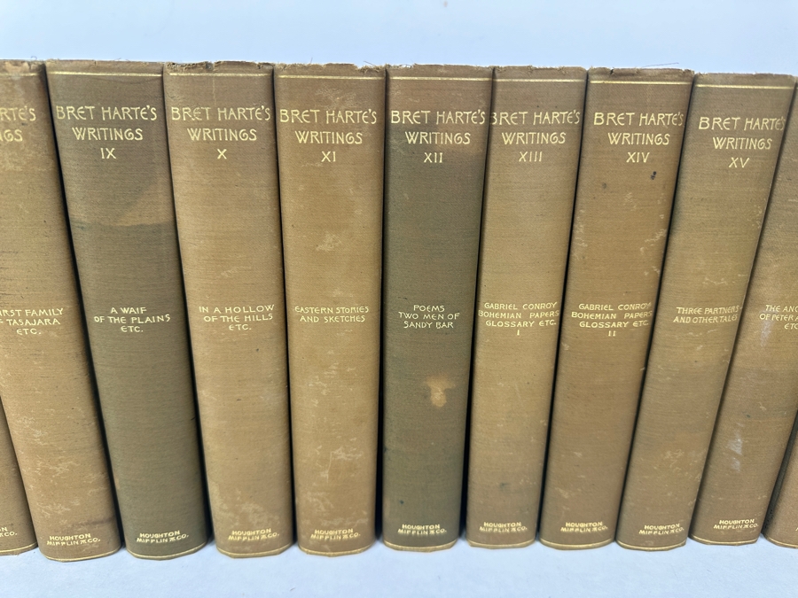 Antique Hardcover Books Set The Writings Of Bret Harte 19 Volumes 1899 Published By Houghton, Mifflin & Co [Photo 6]