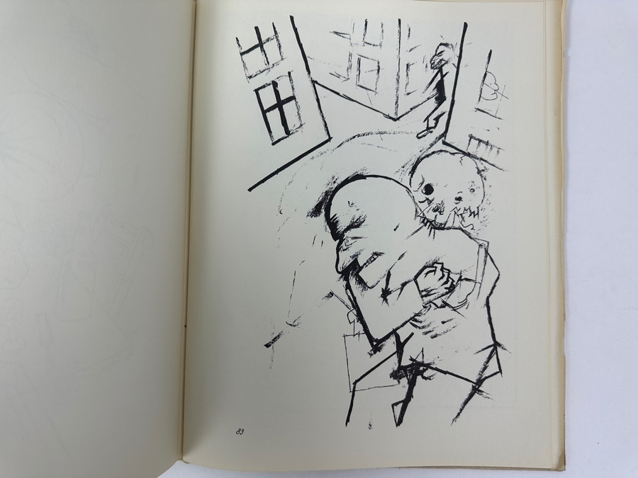 First Printing Hardcover Book Of The German Expressionist Artist George Grosz 1923 Drawing And Watercolor Collection Ecce Homo - Top Of Spine Is Damaged And 2 Pages Are Loose [Photo 13]