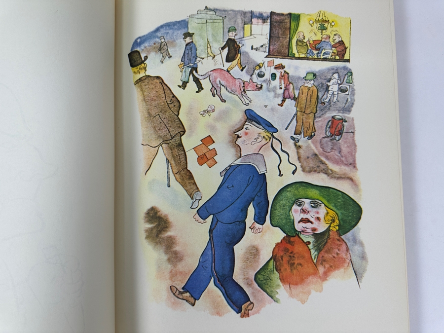 First Printing Hardcover Book Of The German Expressionist Artist George Grosz 1923 Drawing And Watercolor Collection Ecce Homo - Top Of Spine Is Damaged And 2 Pages Are Loose [Photo 10]