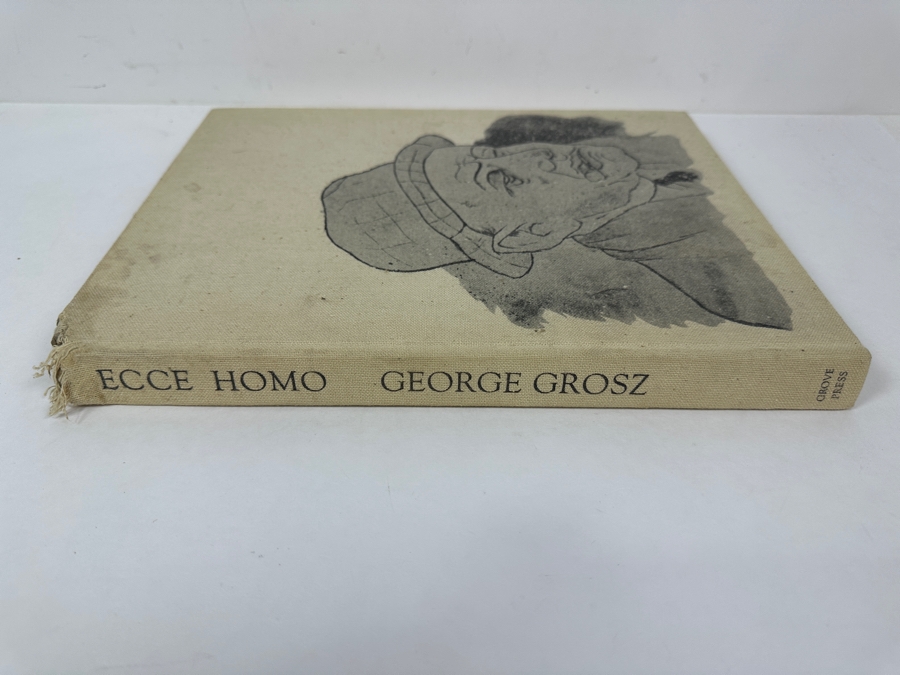 First Printing Hardcover Book Of The German Expressionist Artist George Grosz 1923 Drawing And Watercolor Collection Ecce Homo - Top Of Spine Is Damaged And 2 Pages Are Loose [Photo 2]