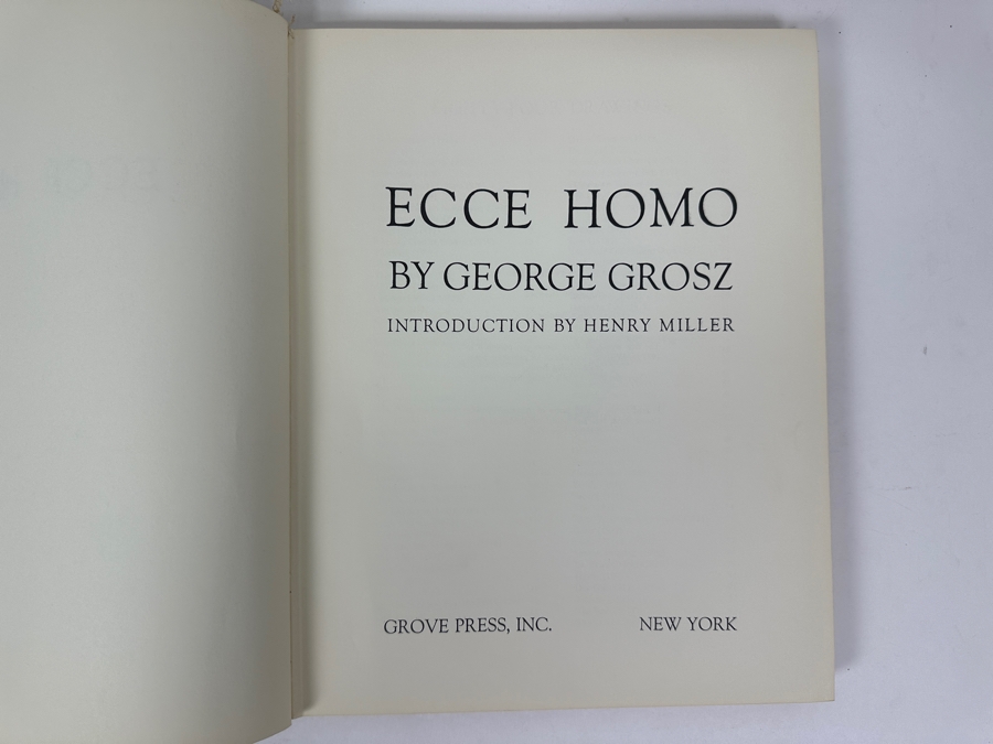 First Printing Hardcover Book Of The German Expressionist Artist George Grosz 1923 Drawing And Watercolor Collection Ecce Homo - Top Of Spine Is Damaged And 2 Pages Are Loose [Photo 4]