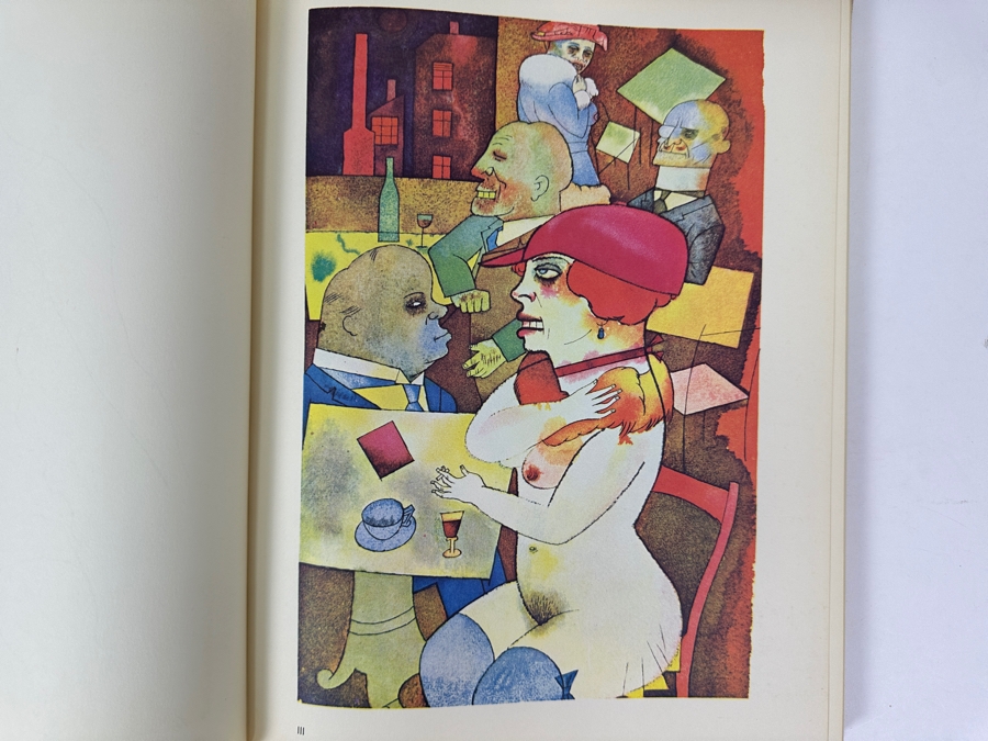 First Printing Hardcover Book Of The German Expressionist Artist George Grosz 1923 Drawing And Watercolor Collection Ecce Homo - Top Of Spine Is Damaged And 2 Pages Are Loose [Photo 12]