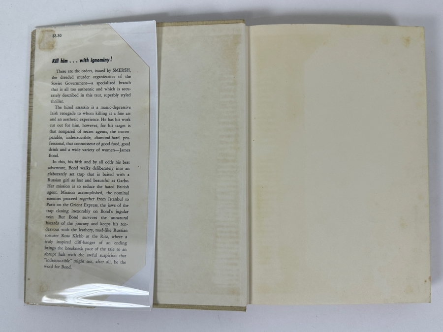 First American Printing 1957 Hardcover Book With Original Dust Jacket From Russia, With Love By Ian Fleming Published By The Macmillan Company New York Estimate $1,000-$3,000 [Photo 4]