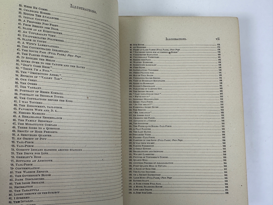 Antique 1872 Hardcover First Edition Book Roughing It By Mark Twain (Samuel L. Clemens) Featuring Twain's Humorous Travelogue Of His Journey To The Wild West & Hawaii Published By American Publishing Company - Damaged Spine - Estimate $1,000-$2,500 [Photo 16]