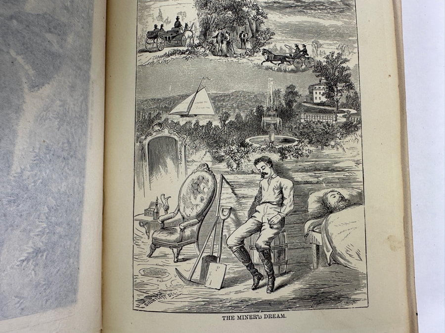 Antique 1872 Hardcover First Edition Book Roughing It By Mark Twain (Samuel L. Clemens) Featuring Twain's Humorous Travelogue Of His Journey To The Wild West & Hawaii Published By American Publishing Company - Damaged Spine - Estimate $1,000-$2,500 [Photo 9]