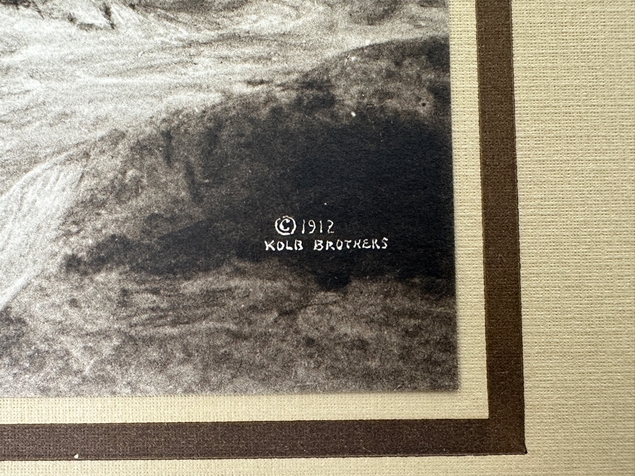 Just Added - Vintage Kolb Brothers Photogravure Print Dated 1912 Titled 'Hell's Half Mile' When Major Powell And Party Were On Their Expedition Through The Green And Colorado River Canyons In 1869-1872 10' X 8' [Photo 5]