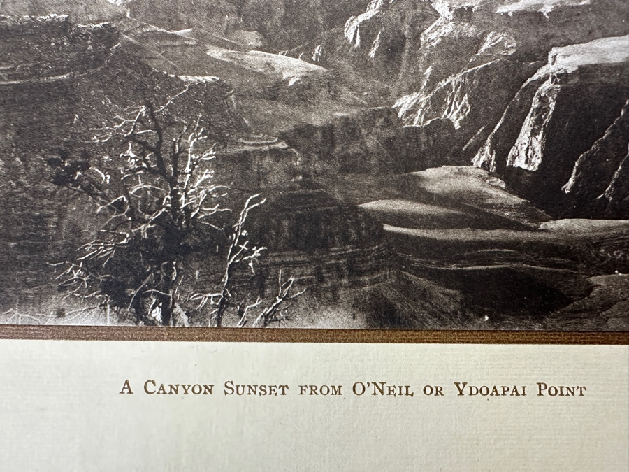 Just Added - Vintage Kolb Brothers Photogravure Print Titled 'A Canyon Sunset From O'Neil Or Ydoapai Point' 10' X 8' [Photo 7]