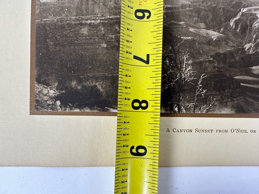 Just Added - Vintage Kolb Brothers Photogravure Print Titled 'A Canyon Sunset From O'Neil Or Ydoapai Point' 10' X 8' [Photo 9]