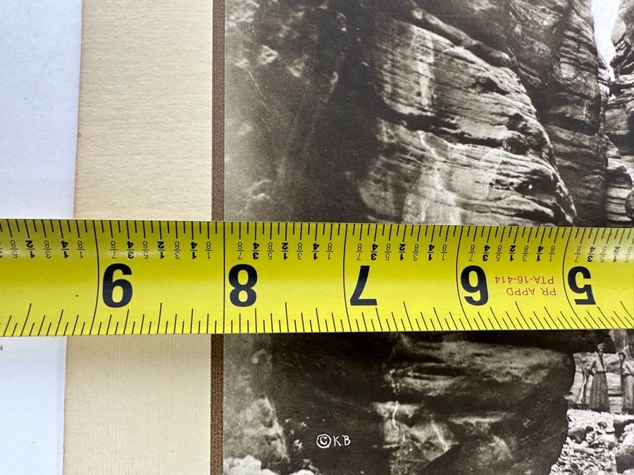 Just Added - Vintage Kolb Brothers Photogravure Print Titled 'Wedged Rock In Shinumo Canyon, 200 Feet Above Bass Trail' 8' X 10' [Photo 9]