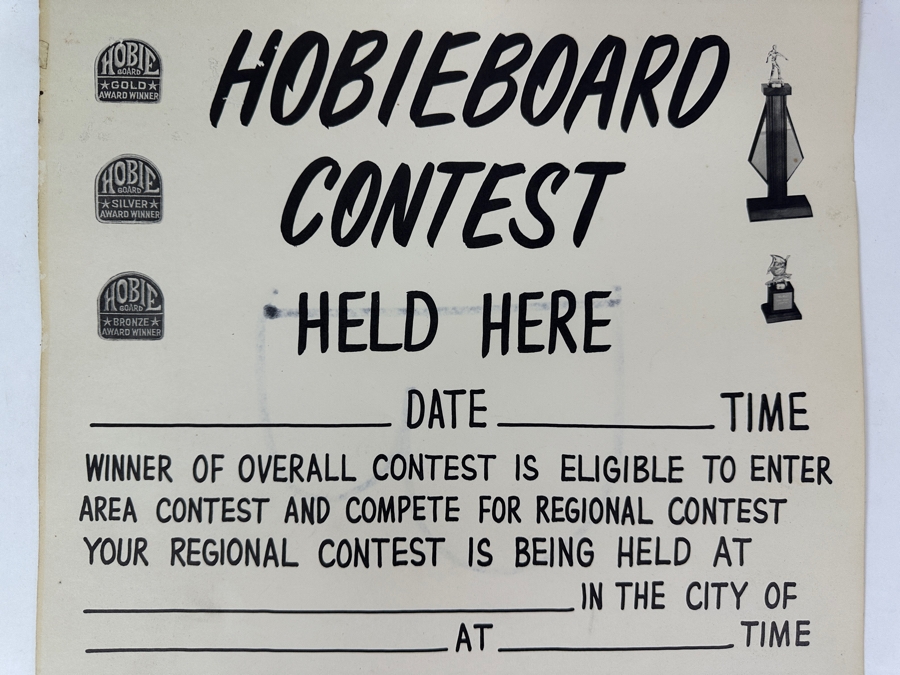 Just Added - Original 1966 Hobieboard Contest Hobie Skateboard Regional Competition Poster 14 X 22 [Photo 3]
