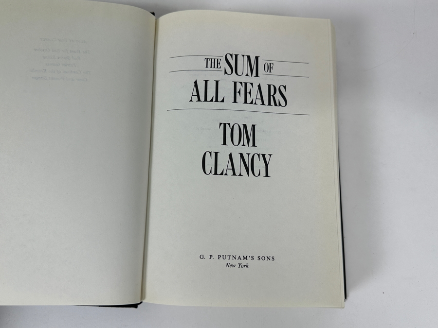 Just Added - Pair Of First Edition Hardcover Tom Clancy Books: Patriot Games & The Sum Of All Fears [Photo 6]