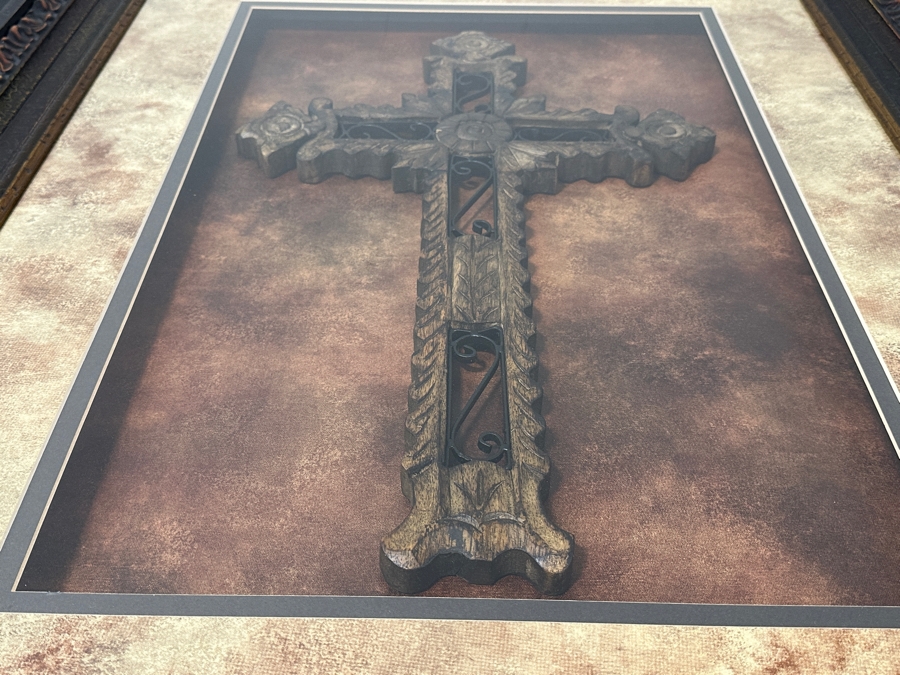 Just Added - Shadowbox Framed Wooden & Metal Cross 32 X 41 [Photo 6]