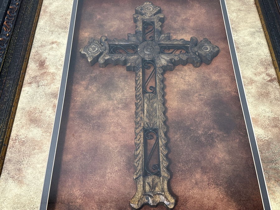Just Added - Shadowbox Framed Wooden & Metal Cross 32 X 41 [Photo 4]