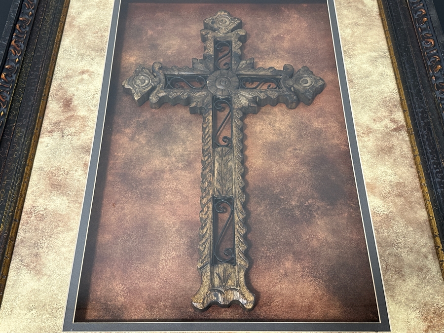 Just Added - Shadowbox Framed Wooden & Metal Cross 32 X 41 [Photo 2]